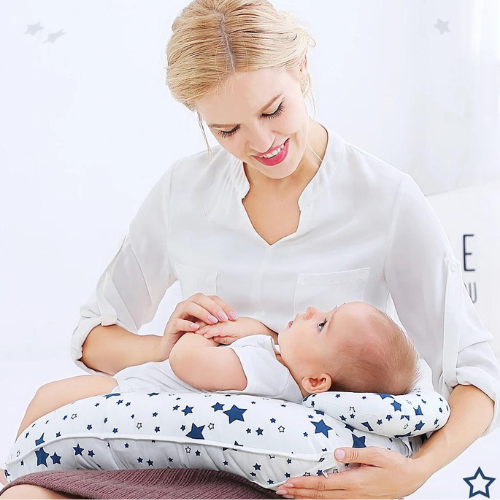 Mom Carrying her baby in the pillow