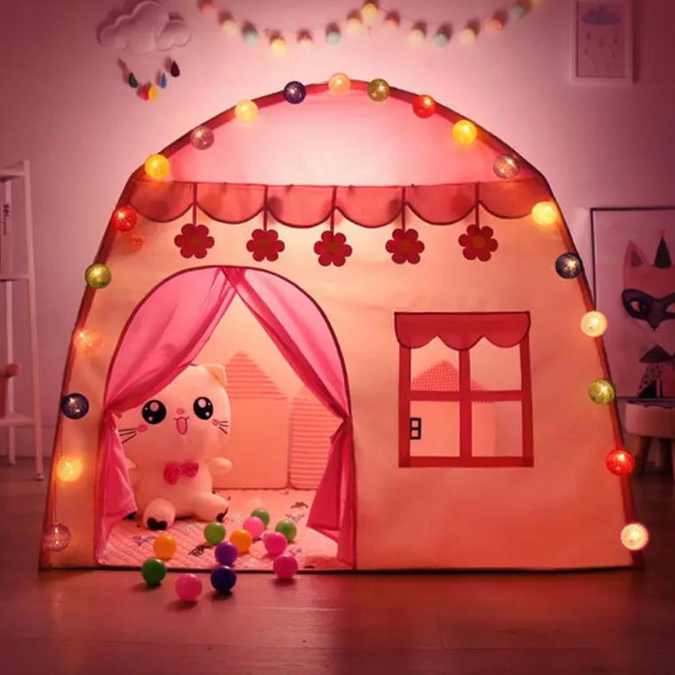 Front of Pink Kids Tent at Nigth 