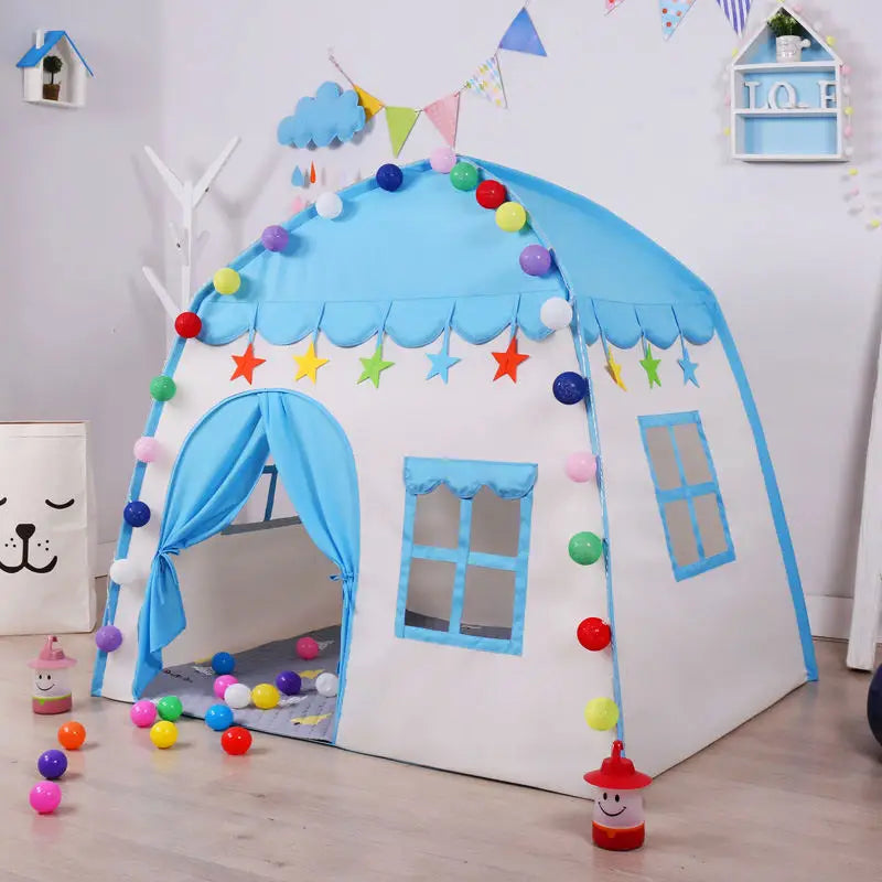 Blue Kids Tent In Dayligth